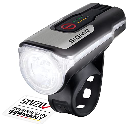 Sigma Aura 80 | LED Fahrradlicht 80 Lux | StVZO zugelassenes, akkubetriebenes Vorderlicht mit 4 Leuchtmodi | 90 m Leuchtweite