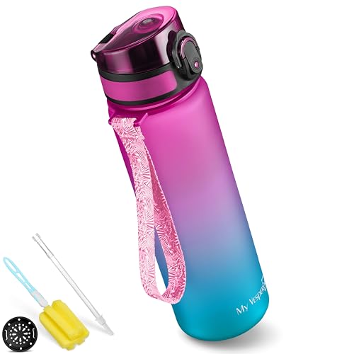 My Vesperbox Minny Kinder-Trinkflasche 500ml – Auslaufsicher & BPA-frei – inkl. Ersatzdichtung, Reinigungsbürste, Fruchtsieb & optionalem Strohhalm – Ideal für Schule, Kindergarten & Sport