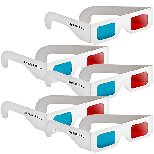 PEARL Anaglyphenbrille: 3D-Brillen rot/Cyan im praktischen 5er-Spar-Paket (3Dbrille, 3Dbrillen, Grafikkarte)
