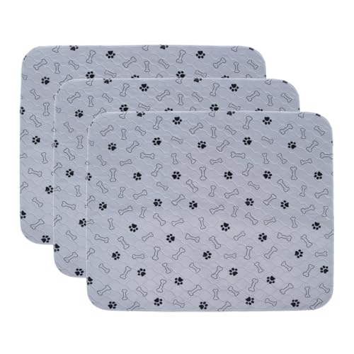 Paw Jamboree 3PCS Welpenunterlagen Waschbar 75x90CM Welpen Hunde Trainingsunterlagen Waschbar Haustier-Urinunterlage Wiederverwendbare Trainingsunterlagen Waschbar Erziehungsunterlage für Hunde