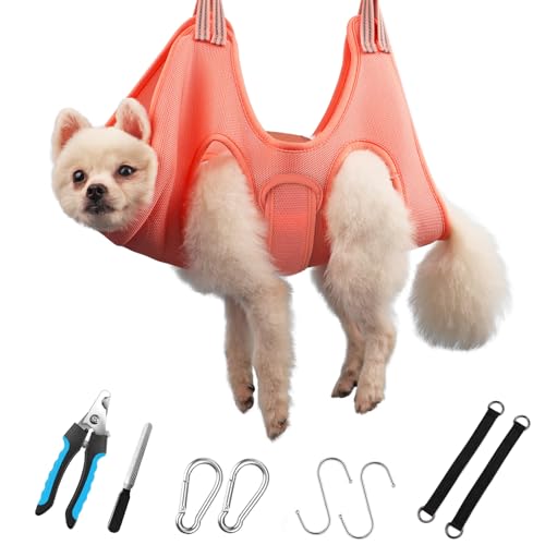 DaizySight Hundepflege Hängematte Set für Kleinen Hunde und Katze Haustier Krallen Friseur - Größe XS, Hängegeschirr für Nageltrimmen, Krallenschneider, Haustierpflege
