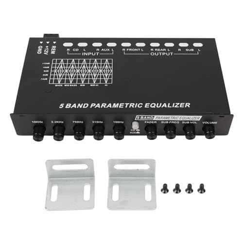 Auto-Equalizer, 5 Car-Audio-Equalizer, Einstellbar, 5 Bänder, Präzise Abstimmung, EQ-Tuning, Crossover-Verstärker, Grafischer Equalizer