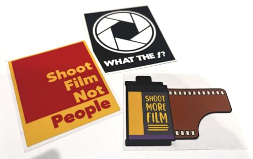 EppoBrand 3 Stück "Shoot The Film Not People", 35 mm Analog-Kamera-Belichtung, Vinyl-Aufkleber, Schild mit kratzfester Beschichtung, 5,1 x 7,6 cm, für LKW, Stoßstange, Laptop, Skateboard, Snowboard,