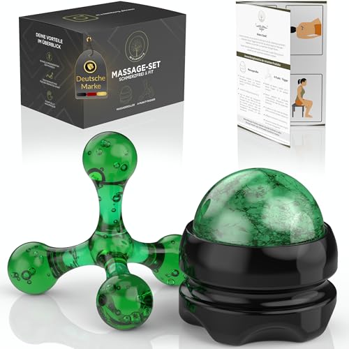 M.S.Lemberg® Massage Set - Massageball & Triggerpunkt Drücker - Wellness & Entspannung Geschenk - Physiotherapie Trigger Massagegerät Massagekugel Nacken Roller Massageroller Rücken Faszien-Ball