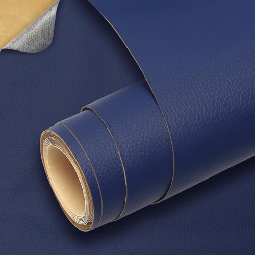 Kunstleder Selbstklebend, Leder Patch Selbstklebend, 60 * 300cm Leder Reparatur Patch PU Lederreparaturband für Sofas, Handtaschen, Jacken, Autositze, Möbel (Königsblau)