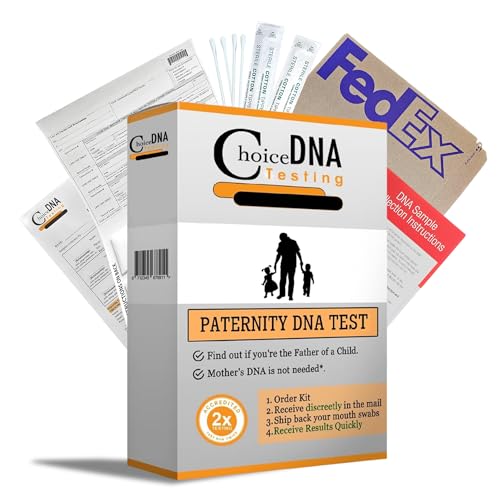 Choice DNA Vaterschafts-DNA-Test-Set, Vaterschaftstest für Kind und Vater mit 4 Tupfer pro Person, DNA Kit mit allen Laborgebühren inklusive, Vaterschaftstest-Kit zu Hause, schnelle private Ergebnisse