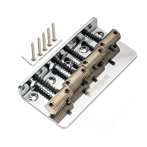 Wilkinson WOB41T 57mm Bass Steg Bridge Gewinde Saitenreiter für 4-Saiter Precision/Jazz Bass E-Bass, Chrom