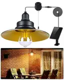 FabStyl Solar Hängeleuchte für Außen Innen, Solarlampen Pendelleuchte mit Zugschalter & E27 Glühbirnen, IP65 Wasserdicht für Garten Pergola Garage