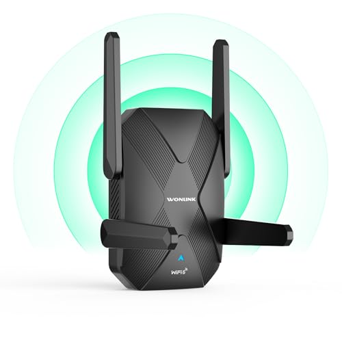 WONLINK WLAN Verstärker, 1500Mbit/s WiFi6 WLAN Repeater Dualband WiFi Verstärke mit 4*Antennas, Ethernet-Anschlussvon, WPS, Unterstützung von Repeater/AP/Router Modus, Simple Einrichtung, EU Plug