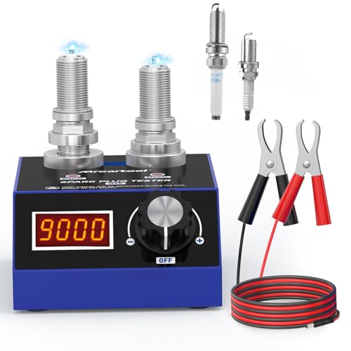 Doppelloch Kfz Zündkerzen Tester Automotive Motor Zündspule Tester 500 bis 9000RPM mit 12MM Durchmesser Zündkerzenloch Einstellbare Arbeitsfrequenz Auto Zündkerze Gap Tool