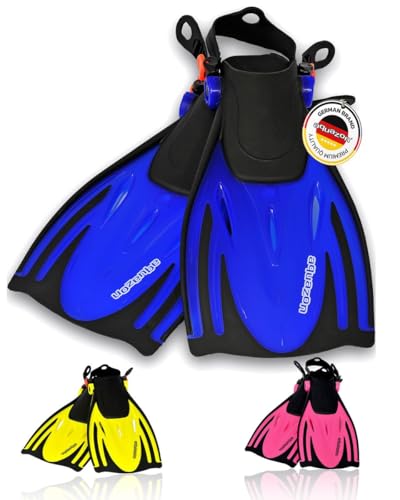 AQUAZON Alicante Verstellbare Flossen, Schnorchelflossen, Taucherflossen, Schwimmflossen für Kinder und Erwachsene zum Schnorcheln, Schwimmen, Farbe:Blue, Größe:32/37
