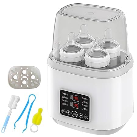 8-in-1 Flaschenwärmer Baby, Sterilisator für babyflaschen, Schnell-Flaschenwärmer, Milchflaschenwärmer für Babys, Fast Babykostwärmer & Abtauung mit LCD-Display, BPA-freier Babynahrungsheizung