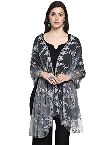 HARI MADHAV DESIGN Damen Dp-718 Dupatta, grau, One Size