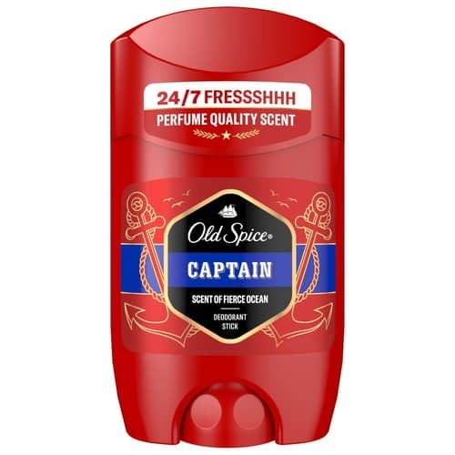 Old Spice Captain Deostick für Männer 50 ml, 24/7 Frischhh bei täglicher Anwendung, langanhaltender Duft in Parfumqualität, Schutz vor Gerüchen, Ohne Aluminiumsalze, unsichtbar auf Schwarz und Weiß