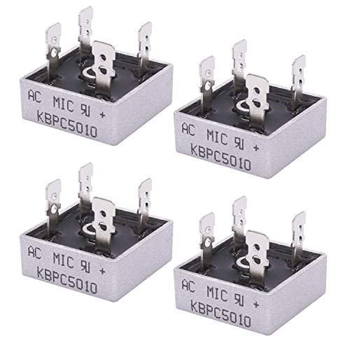 Taiss/4 Stücke Einphasige Diodenbrücke gleichrichter 12v ac auf 12v dc Hochleistungs Metallgehäuse brückengleichrichter für Anwendung in der Elektronikindustrie KBPC5010