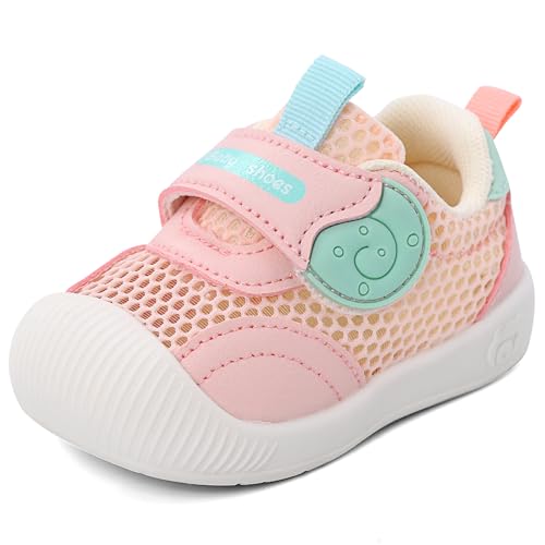MK MATT KEELY Baby Sommer Schuhe Junge Mädchen Lauflernschuhe Kinderschuhe Weiche Sohle rutschfeste Atmungsaktiv Leichte Turnschuhe,Rosa,20 EU