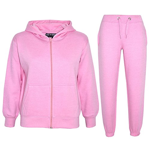 A2Z 4 Kids Mädchen Jungen Einfarbig Trainingsanzug Kapuzenpullover - T.S Plain Baby Pink 3-4.