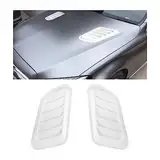 CGEAMDY Universal Auto ABS Dekorative Luftstrom Ansaugschaufel, Turbo Motorhaube Entlüftungsabdeckung Haube, Motorhaube Luftentlüftung Modifiziertes Zubehör (Weiß)