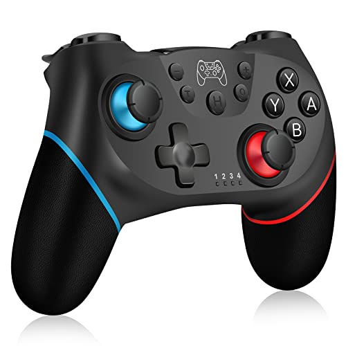 Zakgbxbig Controller für Switch, Wireless Pro Controller für Switch Lite, Controller für Switch Remote Gamepad Joystick, Turbo und Dual Vibration (Black)