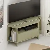 Hocuspicus HOCUS PICUS Moderne Eck-TV-Einheit für bis zu 101,6 cm große Fernseher, Push-to-Open-Tür-TV-Aufbewahrungsschrank und 3 offene Regale, 95,7 (H) cm TV-Tisch für Wohnzimmer, Schlafzimmer