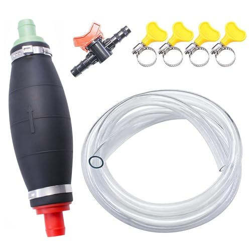 XEERUN Aquarium Wasserwechsel Set, Handpumpe zum Umfüllen von Flüssigkeiten wie Wasser, Diesel, Benzin, Öl mit Vakuumfunktion, 2m kraftstoffresistenten PVC-Schlauch inkl