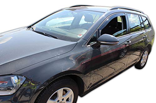 J&J AUTOMOTIVE | Windabweiser Passend Für Golf 7, Fließheck/Kombi 2012-2019, Heko Regenabweiser, Getönt, Set 2-Teilig, Vorne, Aerodynamisch