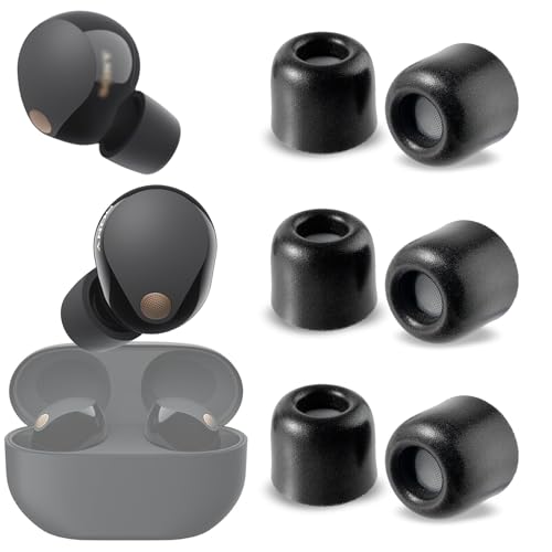 sciuU Geräuschisolierende Ohrstöpsel [3 Paar] Kompatibel mit Sony WF-1000XM5, Staubschutz Memory Foam Tips Ohrhörer, Geräuschreduzierung & Klangverbesserung – S