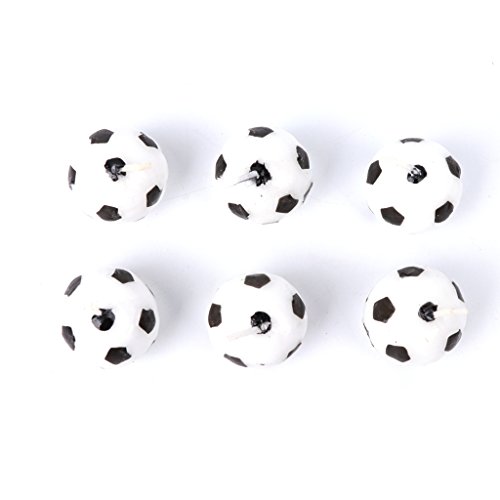MISUVRSE 6 Stück/Set Fußball-Kerzen für Geburtstagsparty, Kinderbedarf, Dekoration, Teelichter, Votivkerzen, elektrische Kerzen mit Duft