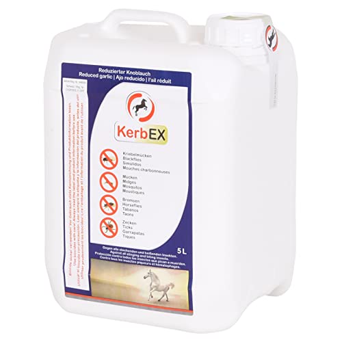 KerbEx blau, reduzierter Knoblauch - Insektenabwehrmittel für Pferde, 5 Liter, Insektenschutz, Insektenabwehr