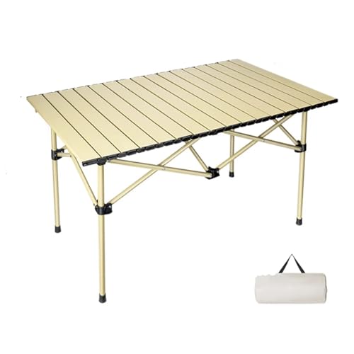Generic Outdoor Klappbarer Campingtisch,95×55×50cm, Tragbarer und Leicht zu Reinigender Klapptisch für Picknick,Camping,Angeln,Strand,Park.,Beige