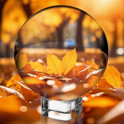 Glaskugel Kristallkugel mit Ständer, 100mm K9 Klare Kugel Glaskugel Fotografie Klare Kristallkugel für Fotografie Zubehör Lensball Wahrsagerkugel Geschenk für Hobbyfotografen