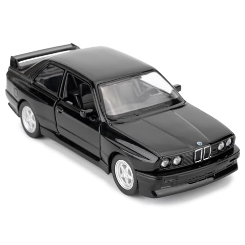 Imtfzct 1/36 BMW M3 1987 Zink Legierung Modell Auto, Kinder Spielzeug, Freizeit Fahrzeug, Geschenk für Jungen und Mädchen (Schwarz)