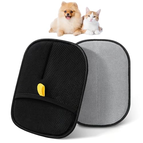 Gaforexlo Fellmagnet Handschuhe Doppelseitig für Hunde & Katzen – Atmungsaktive Haustierhaarentferner mit Anti-Statik-Funktion, Wiederverwendbar zur Fellpflege im Alltag（2 pcs）