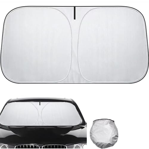 Sonnenschutz Auto Frontscheibe, Windschutzscheibe Sonnenblende, Auto Sonnenschutz Frontscheibe Innen, Sonnenblende Vorne Faltbar, Blockiert UV-Strahlen, 140x70 cm