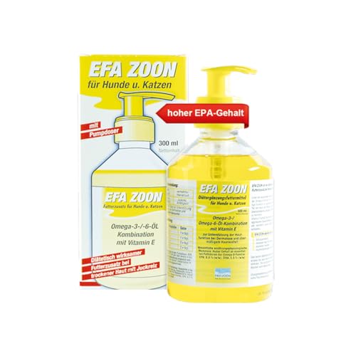 JuloVet EFA Zoon | 300 ml | Flüssiges Ergänzungsfuttermittel für Hunde und Katzen | Zur Unterstützung der Hautfunktion bei Derma­tose mit Haar­aus­Fall und Schuppenbildung
