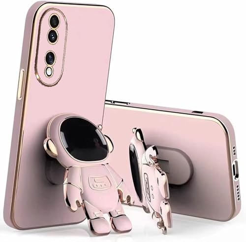 Miagon Kreativ Astronaut Ständer Hülle für Realme C67,Cute Mädchen Dünn Galvanisierte Schutzhülle Weiches Case Bumper mit Astronaut Halter Kickständer