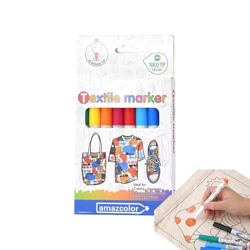 Stoffmarker für Kinder,stoffmalstifte,stoffstifte waschmaschinenfest,wäschestift kochfest,Marker für Kleidung,Lichtbeständiger,permanenter Kleidungsmarker für T-Shirts, Turnschuhe,Segeltuch,Taschen