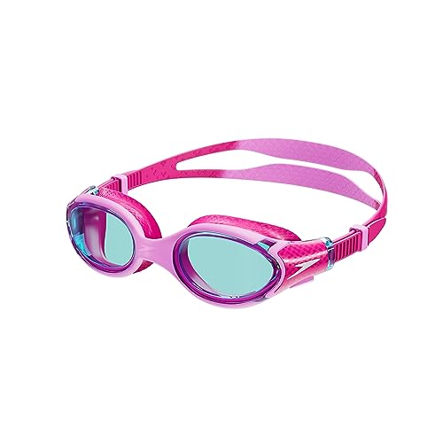 Speedo Unisex Kinder Biofuse 2.0 Schwimmbrille, Flamingorosa/Electric Pink/Blau, One Size