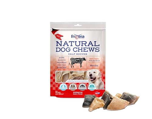 Frigera Kälbshufe 10 STK. 320g – Rind, Natürliche, Proteinreiche Leckerlis für Hunde, Gluten- und Getreidefrei, Hochwertige Hundesnacks
