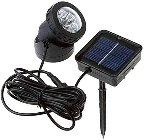 EONANT Solar Teichlicht, 6LED wasserdicht Spotlight Outdoor Unterwasser Spotlight Solar Landschaftsbeleuchtung für Garten Rasen Pool Aquarium (Weiß-1)