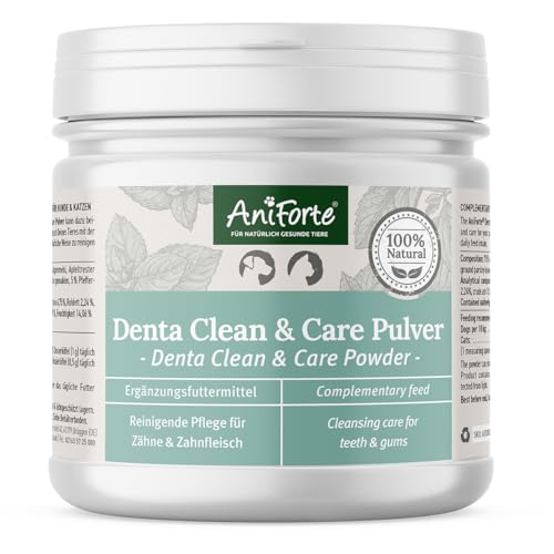 AniForte Denta Clean & Care Zahnpflege Pulver für Hunde & Katzen 300g – effektive & natürliche Zahnreinigung, gegen Mundgeruch, Zahnsteinentferner für Mundhygiene
