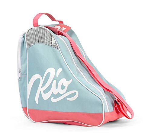 Rio Roller Roller Script Skate Bag, Unisex-Erwachsene Stofftasche, Mehrfarbig (Teal/Coral), 24x15x45 cm (W x H L)