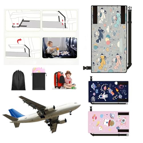Fußstütze für Flugzeug für Kinder, tragbares Bett für Kinder, Baby-Hängematte, Flugzeugbett für Kinder, Reisebett für Kinder, tragbares Reisebett für Kinder, grau-türkis