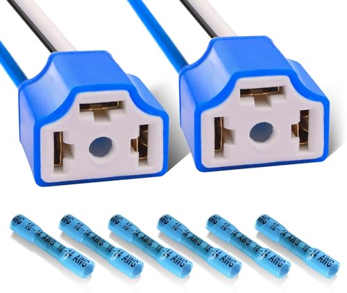 2 Stück H4 Stecker Keramik H4 Sockel H4 9003 HB2 Kabelbaum H4 auf 3 Pin Adapter Scheinwerfer Stecker für Auto LKW Boot Marine Scheinwerfer Nebelscheinwerfer Nachrüstung