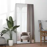 NEUWEABY Ganzkörperspiegel 165 x 60 cm Bodenspiegel, großer schwarzer Spiegel, Rechteckiger Spiegel für Schlafzimmer, Wohnzimmer, zum Aufhängen oder Anlehnen an die Wand, Rahmen aus