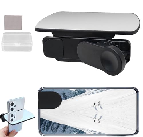 Spiegel Reflexions Clip Set,Spiegel für Handy Kamera,Handy Gadgets,Tragbar Selfie Mirror für Reise Spiegelungen Fotografieren,Phone Mirror Stick On,Mit Staubdichtem Tuch und Aufbewahrungsbox Geliefert