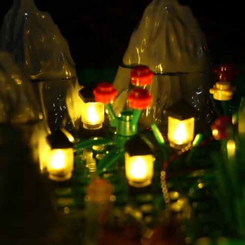 TEDDOO 14pcs 1x1 Punkt Bausteine LED DIY Garten Rasen Licht Stadt Straße Atmosphäre Lampe (USB Powered) Kompatibel mit Mainstream-Markenbausteinen Blöcken (Nur Beleuchtung, Kein Modell)