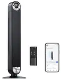Dreo Smart Leiser Turmventilator mit Kühlung, 106cm WiFi Alexa Tower Fan, 90° oszillierender Ventilator, Fernbedienung 9-Geschwindigkeit 4 Modi 12 Std Timer Sprachsteuerung, Cruiser Pro T2S, Schwarz
