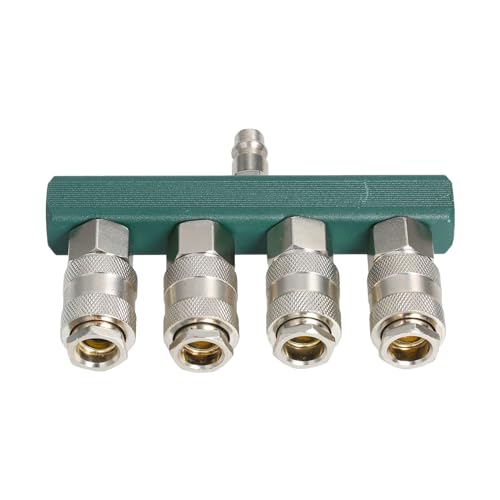 Pneumatischer Luftkompressor, Schnellsteckdose, Luftschlauch-Verteiler mit 4 Kupplungen und 6,35 mm NPT-Stecker