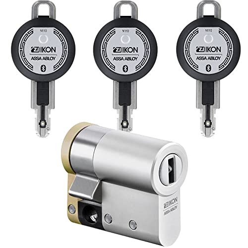 ASSA ABLOY CLIQ Go Starter-Set mit elektronischem Halbzylinder 30A/I10, 3 Bluetooth-Nutzerschlüssel, Sicherungskarte - Modulbauweise
